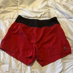 Reebok Women's Red and Black Athletic Shorts